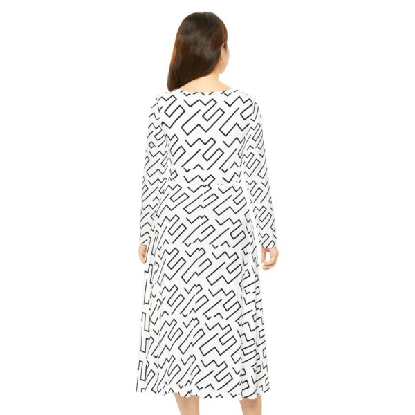 Zebra Women's Long Sleeve Dance Dress (AOP) by Nexsweet - Image 4