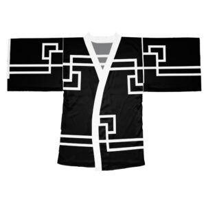 Black Gaia Long Sleeve Kimono Robe (AOP) by Nexsweet