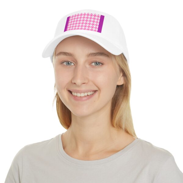 Pink Barbish Houndstooth Low Profile Baseball Cap - Image 4