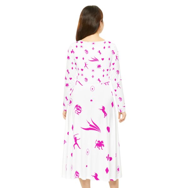 Pink Royal Swallow Women's Long Sleeve Dance Nexsweet Dress (AOP) - Image 4
