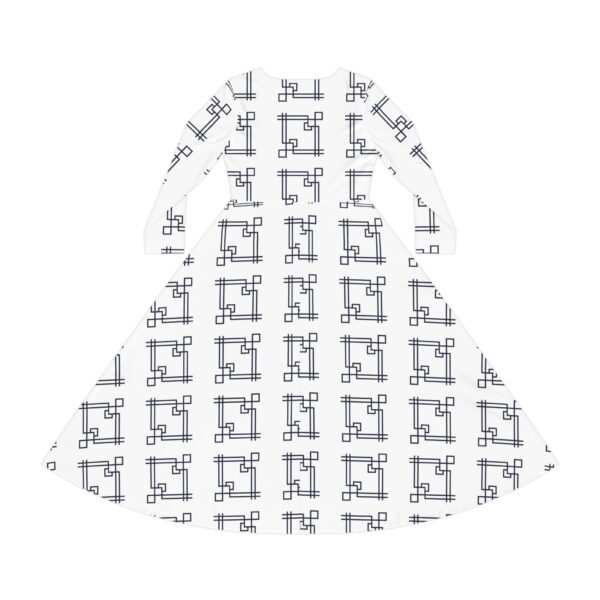 White Gaia Women's Long Sleeve Dance Dress (AOP) by Nexsweet - Image 2