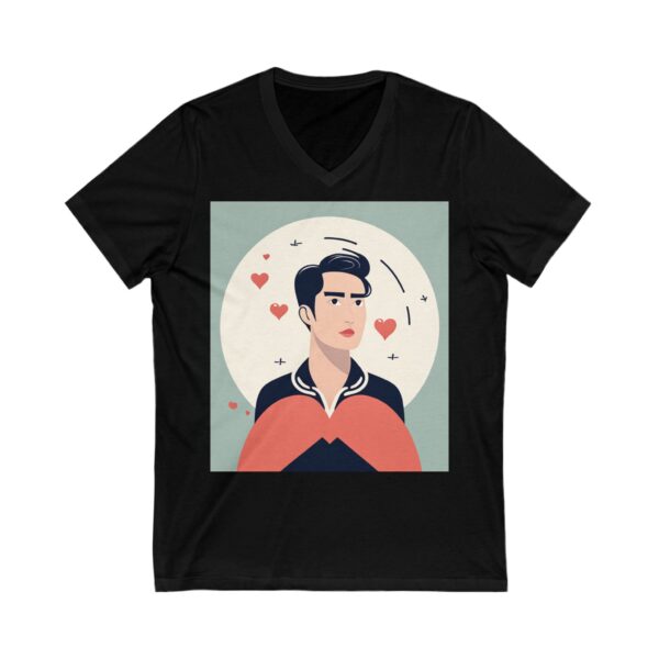 Kyoto Boyfriend Unisex Jersey Short Sleeve V-Neck Tee - Image 3