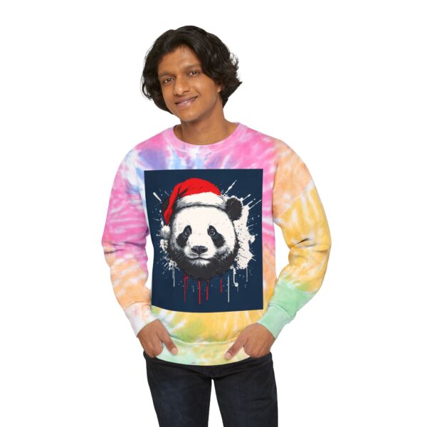 Panda Claus DTG Unisex Tie-Dye Sweatshirt - Image 11