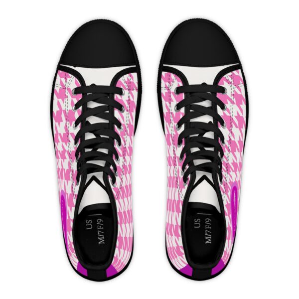 Simple Houndstooth Women's High Top Sneakers by Nexsweet - Image 6