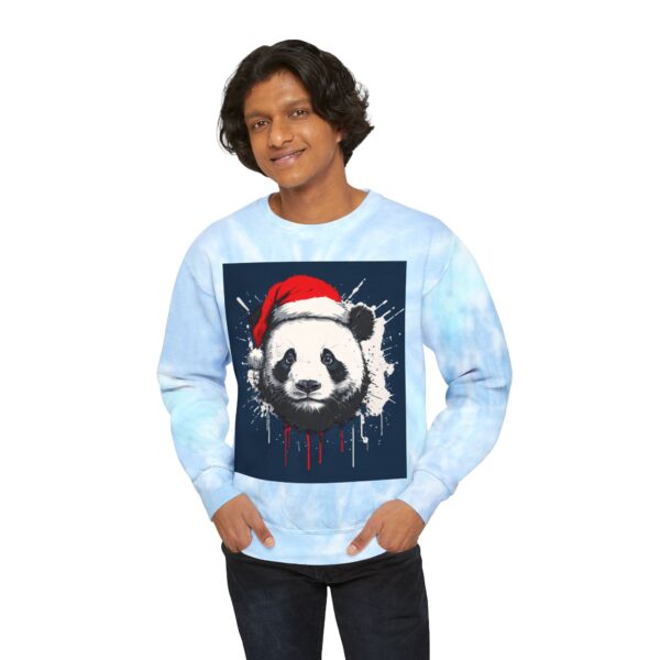 Panda Claus DTG Unisex Tie-Dye Sweatshirt - Image 3
