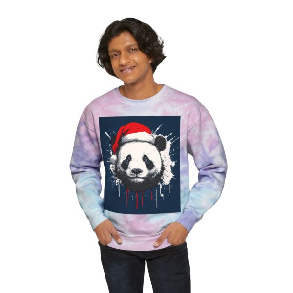 Panda Claus DTG Unisex Tie-Dye Sweatshirt - Image 7