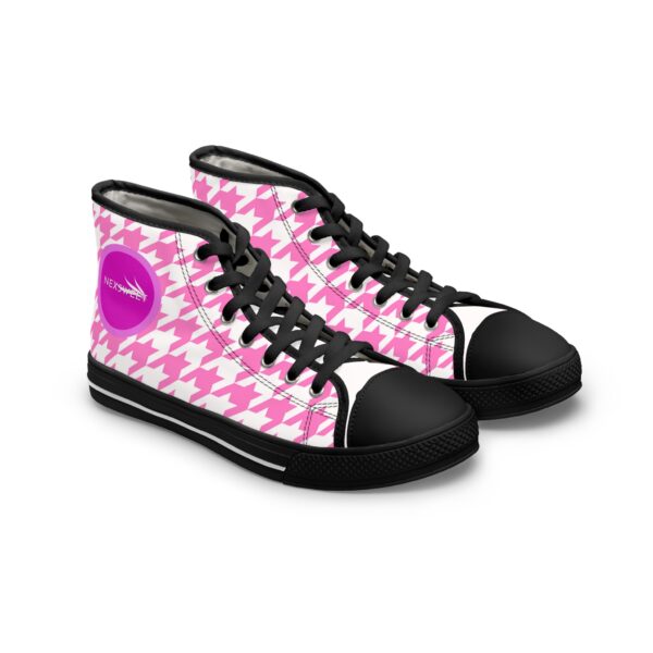 Simple Houndstooth Women's High Top Sneakers by Nexsweet - Image 5