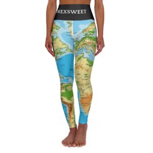 My World High Waisted Yoga Leggings (AOP) by Nexsweet