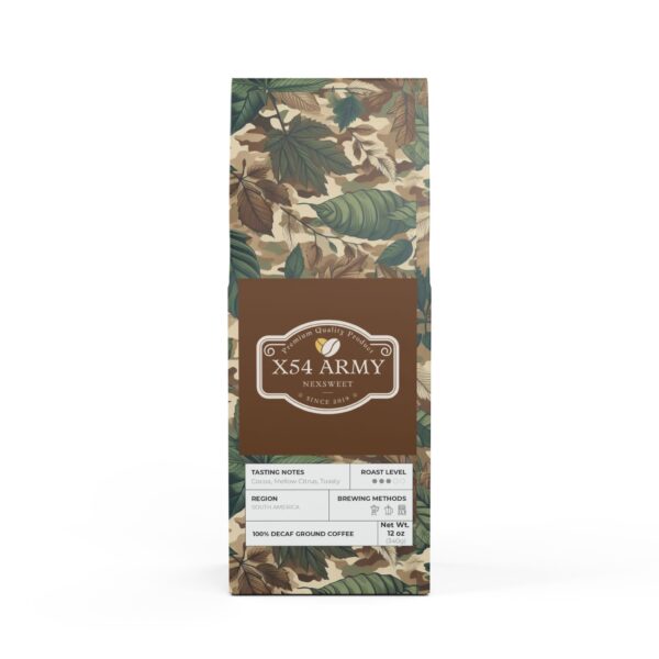 X54 Army Trapper Peak Decaf Coffee Blend (Medium Roast)