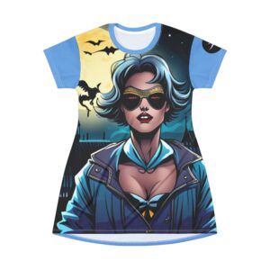 Freaky Halloween T-Shirt Dress (AOP)