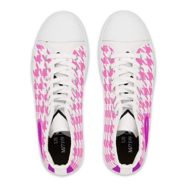 Simple Houndstooth Women's High Top Sneakers by Nexsweet - Image 2