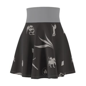 Grey Royal Swallow Women's Skater Skirt (AOP)