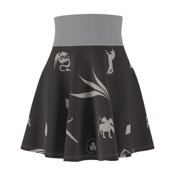 Grey Royal Swallow Women's Skater Skirt (AOP)