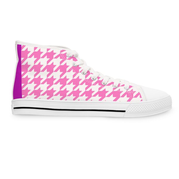 Simple Houndstooth Women's High Top Sneakers by Nexsweet - Image 4