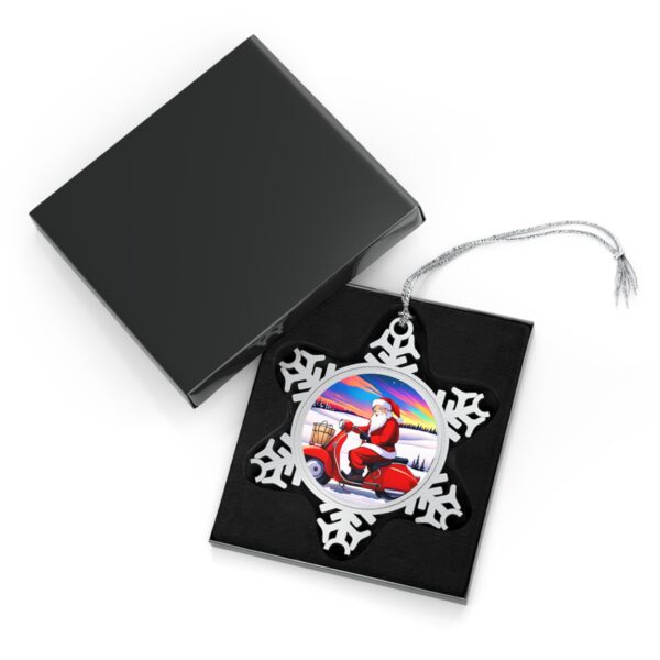 Rebel Santa Claus Pewter Snowflake Ornament by Nexsweet - Image 2