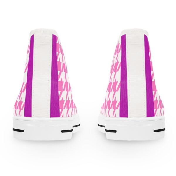Simple Houndstooth Women's High Top Sneakers by Nexsweet - Image 3