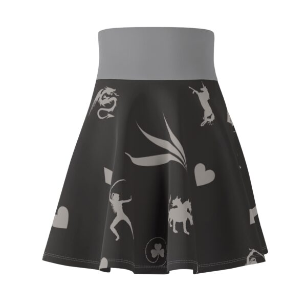 Grey Royal Swallow Women's Skater Skirt (AOP) - Image 2